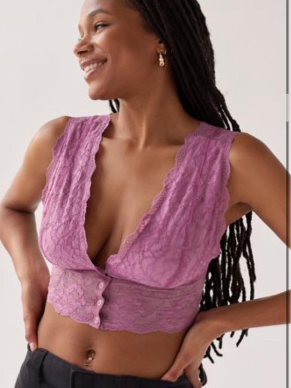 Urban Outfitters Lavender Lace Crop Top